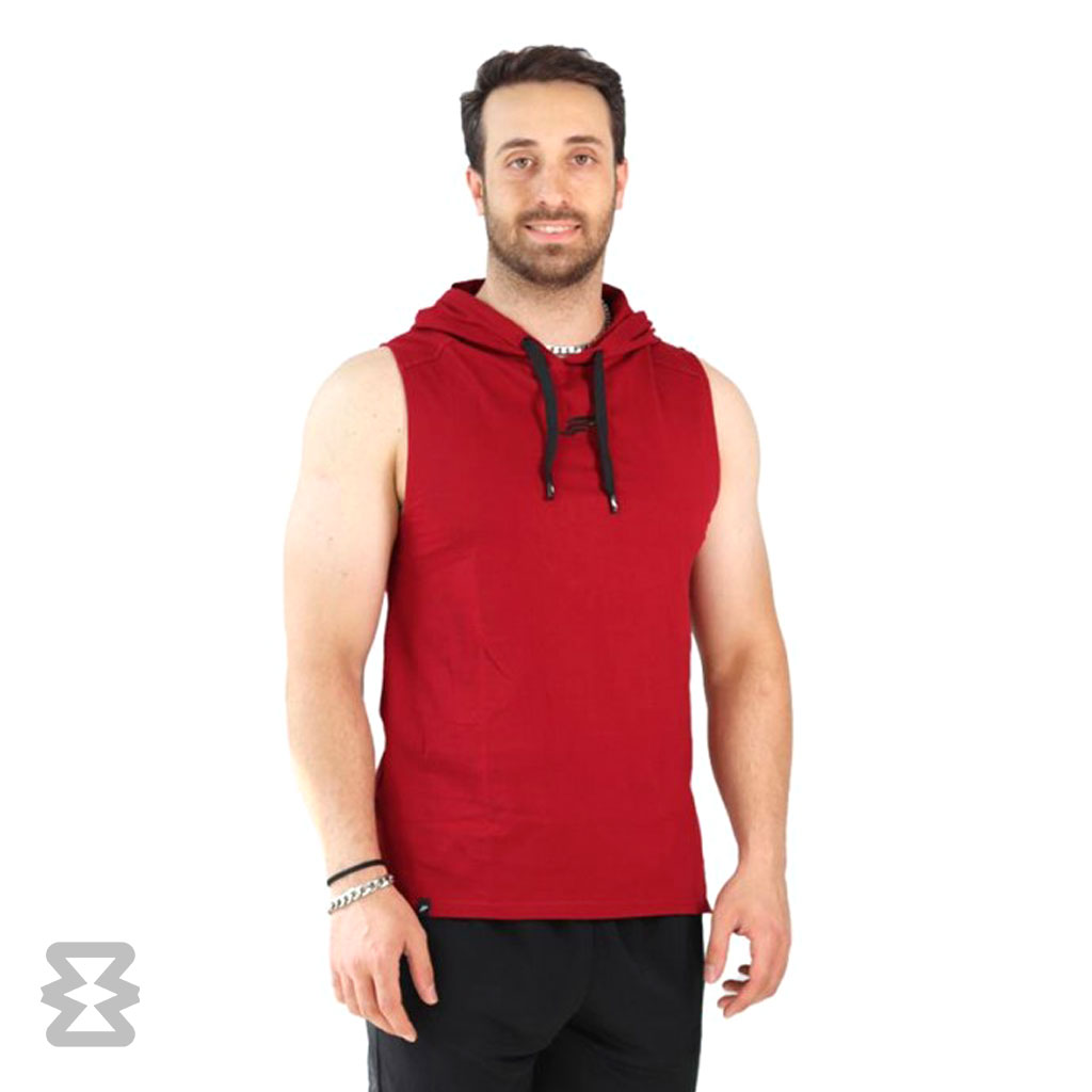 تاپ مردانه پولانو مدل کلاهدار چاکدار نخ پنبه