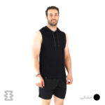 تاپ مردانه پولانو مدل کلاهدار چاکدار نخ پنبه