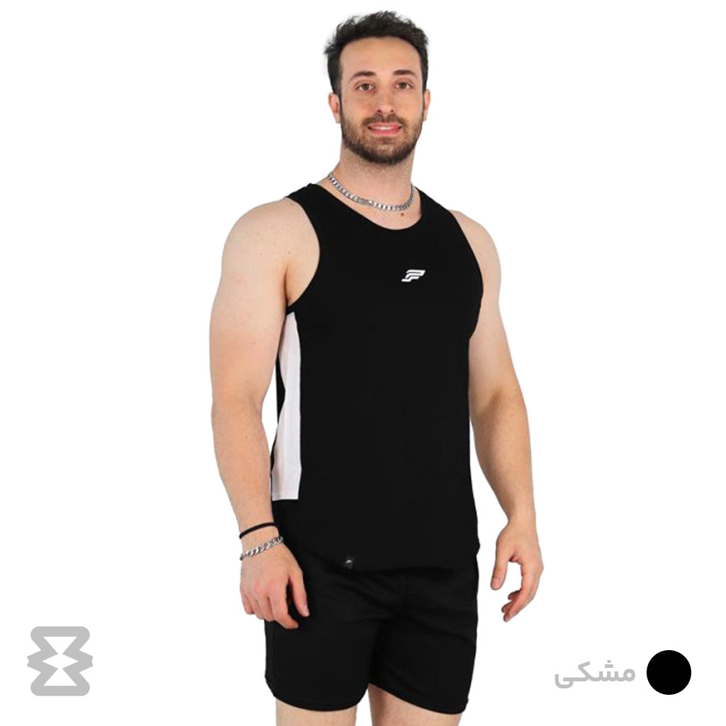 تاپ مردانه پولانو مدل بغل تکه دار نخ پنبه