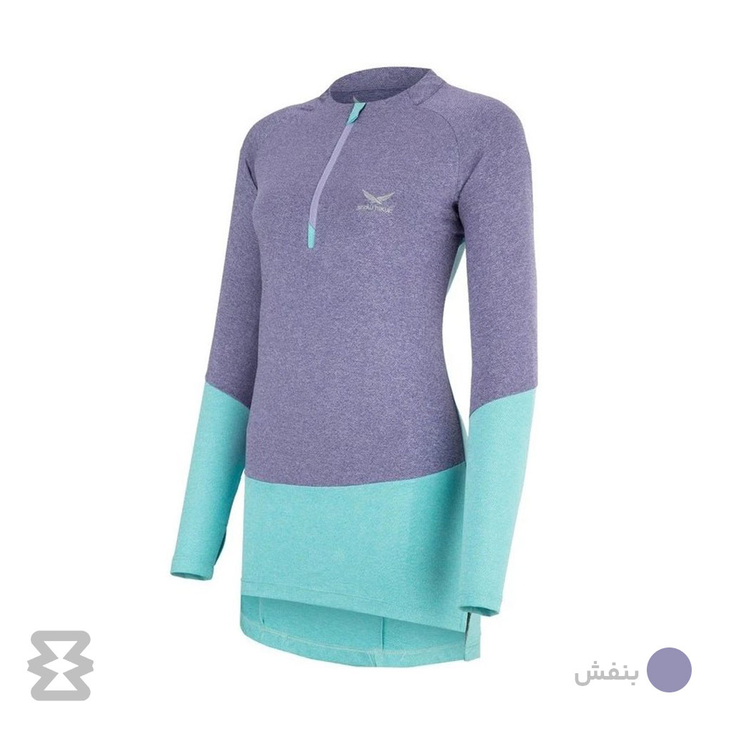 تیشرت زنانه آستین بلند نیم زیپ اسنوهاک کد SN-C2118