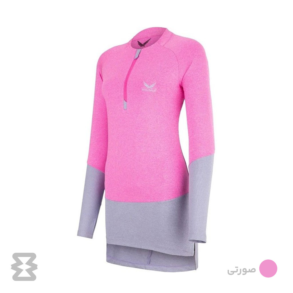 تیشرت زنانه آستین بلند نیم زیپ اسنوهاک کد SN-C2118