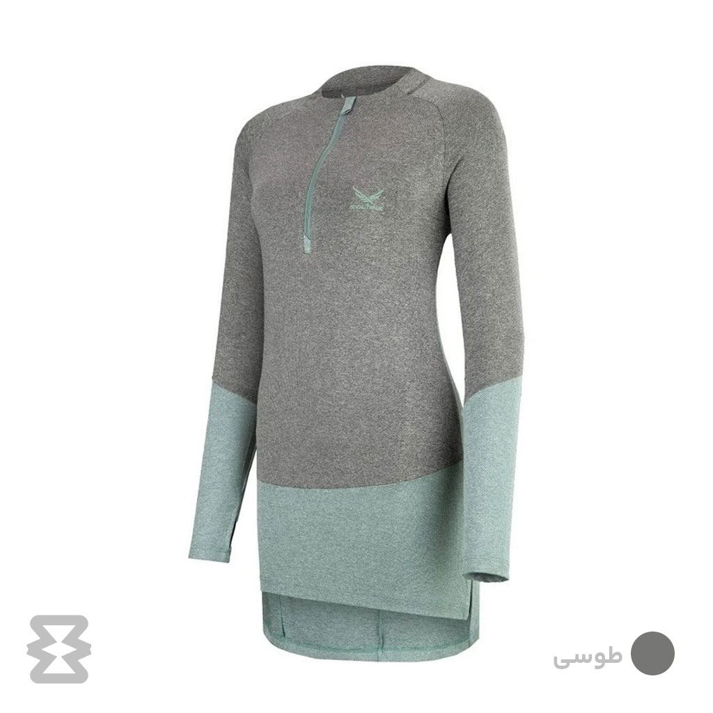 تیشرت زنانه آستین بلند نیم زیپ اسنوهاک کد SN-C2118