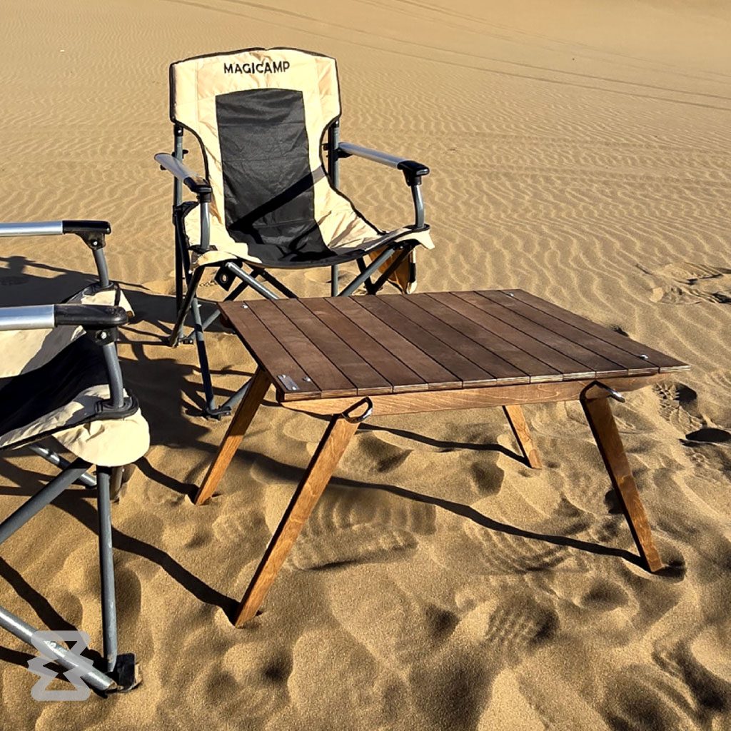 میز تاشو مجیکمپ مدل اتم چوبی