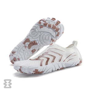 کفش آبی زنانه Plankzone مدل Reghez رنگ سفید قهوه ای