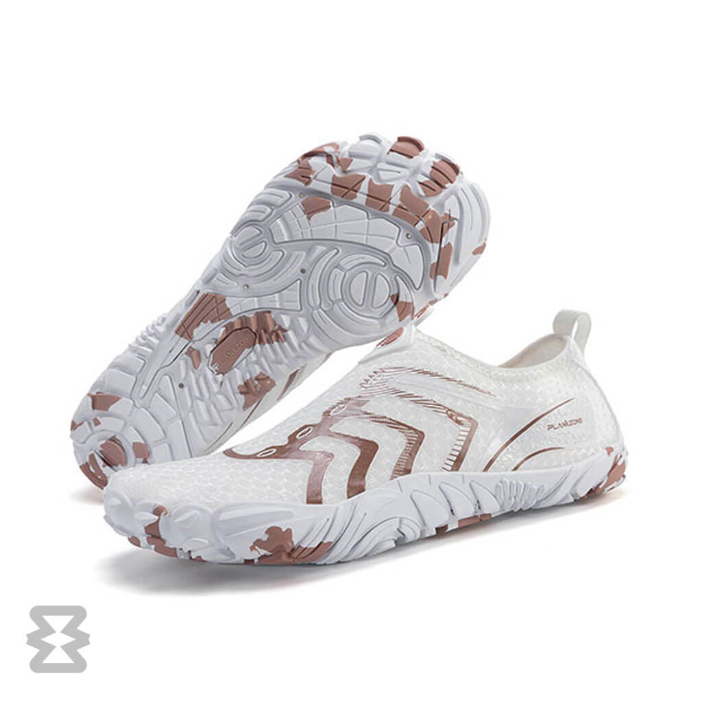 کفش آبی زنانه Plankzone مدل Reghez رنگ سفید قهوه ای