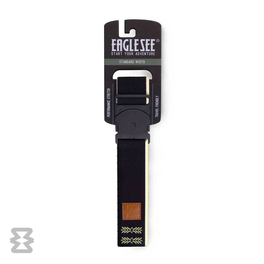 کمربند استاندارد ایگل سی مدل کشبافت ادونچر طرح عقاب مشکی