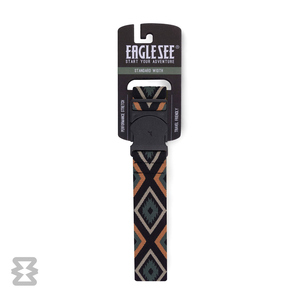 کمربند استاندارد ایگل سی مدل کشبافت ادونچر طرح قبیله‌ای سبز کرم