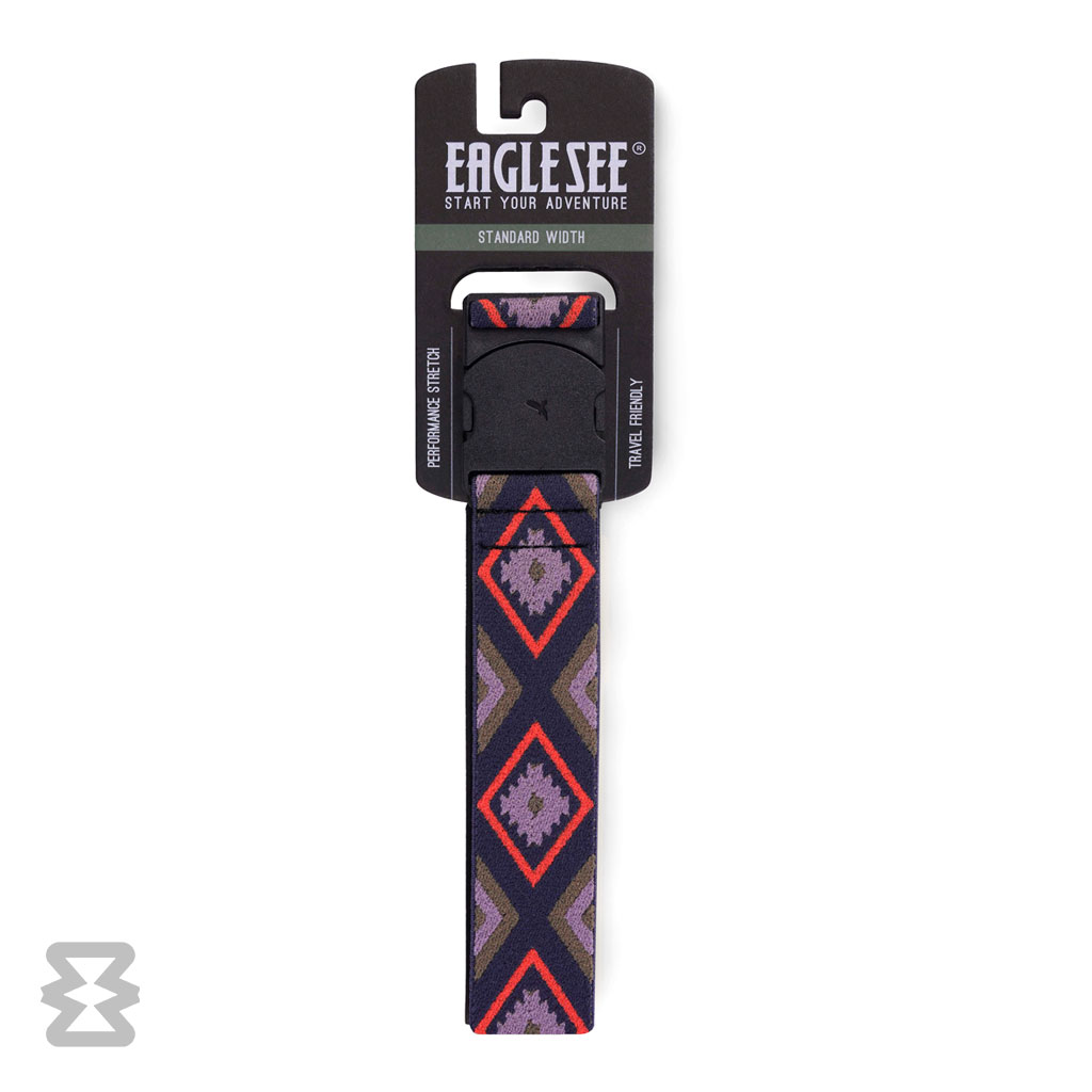 کمربند استاندارد ایگل سی مدل کشبافت ادونچر طرح قبیله‌ای قرمز آبی تیره