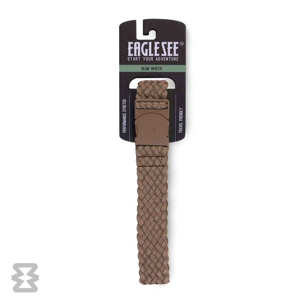 کمربند اسلیم ایگل سی مدل کشبافت بافت‌دار قهوه‌ای