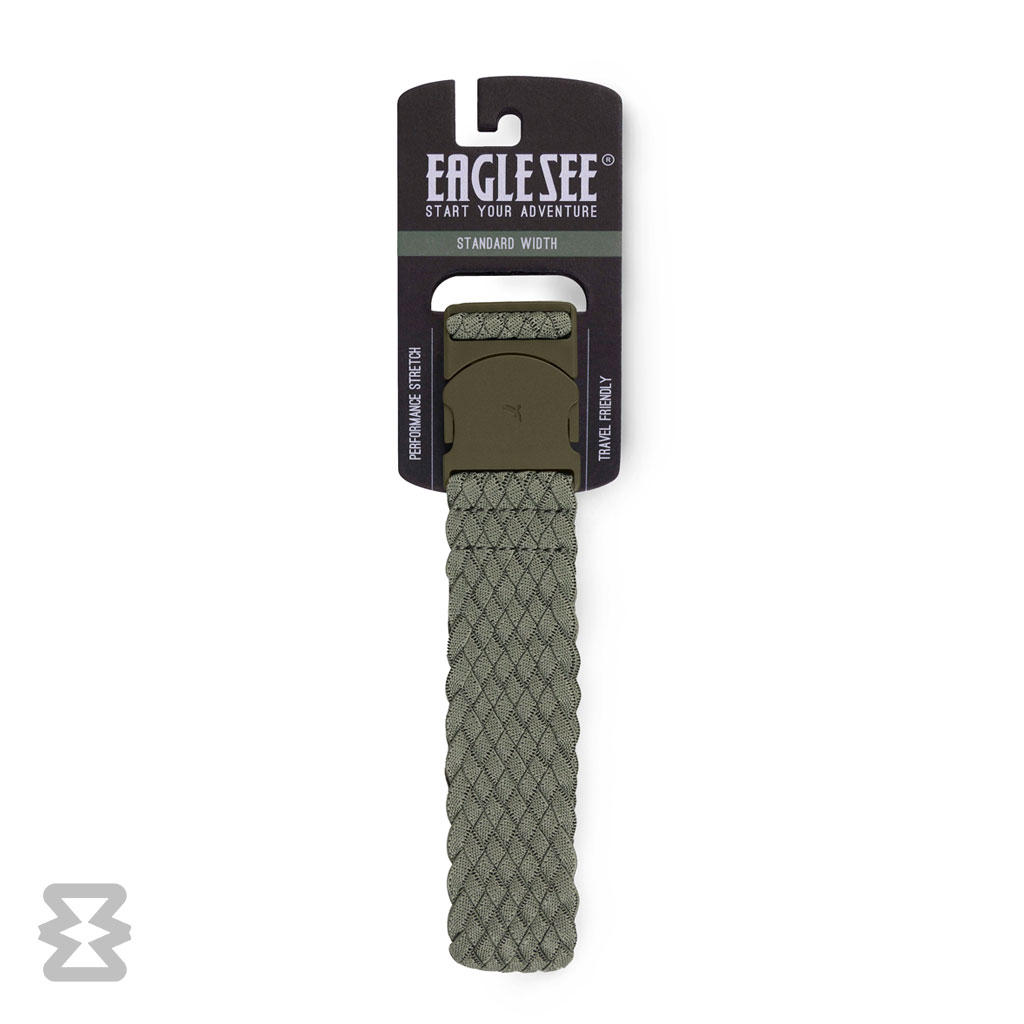 کمربند استاندارد ایگل سی مدل کشبافت بافت‌دار سبز زیتونی
