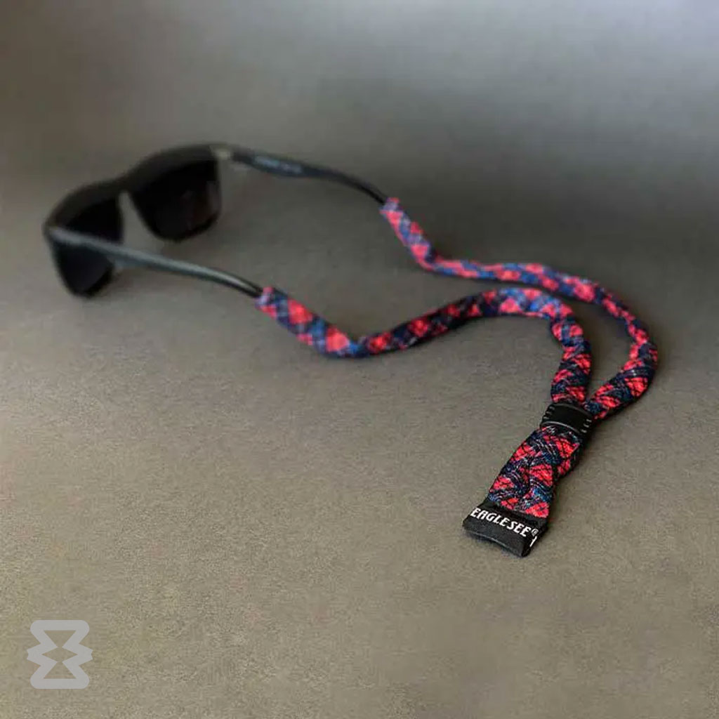 بند عینک ایگل سی مدل کتان طرح‌دار قرمز – آبی
