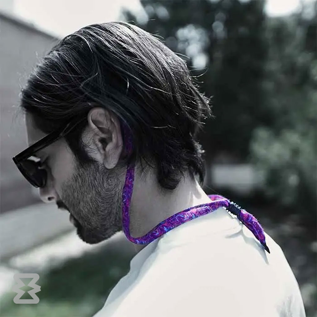 بند عینک ایگل سی مدل کتان طرح انتزاعی بنفش