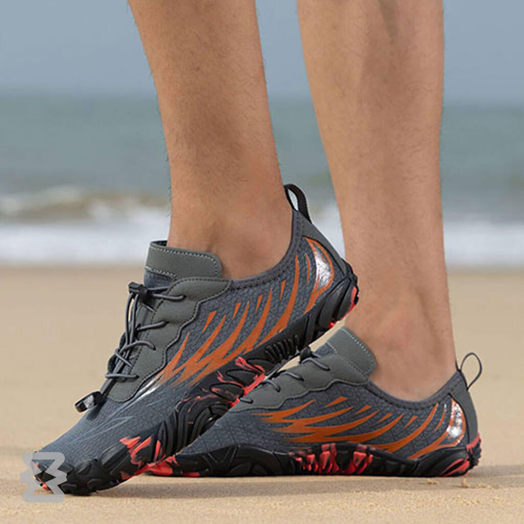 کفش آبی مردانه Plankzone مدل Deep Ocean رنگ طوسی نارنجی