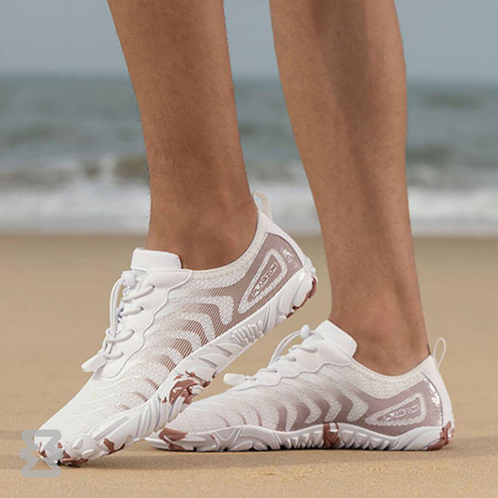 کفش آبی زنانه Plankzone مدل Atlas رنگ سفید قهوه ای