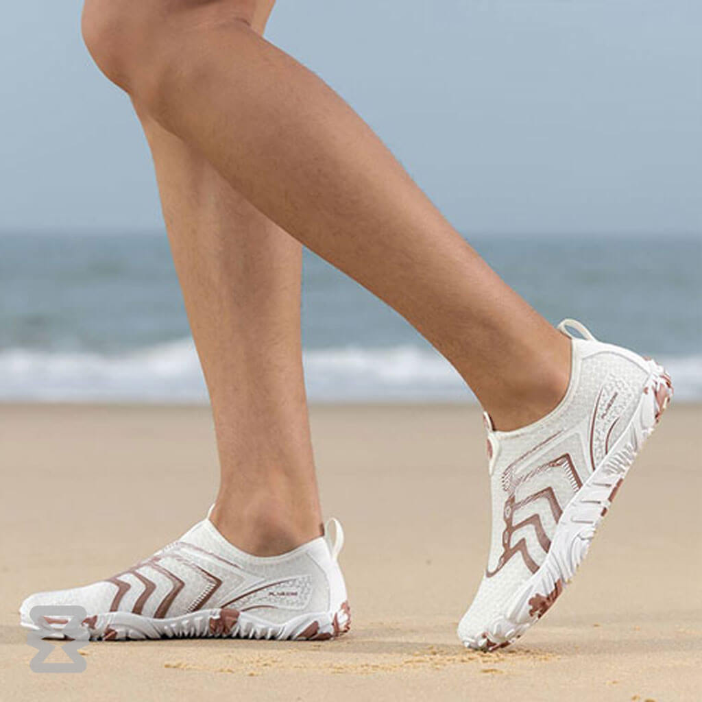 کفش آبی زنانه Plankzone مدل Reghez رنگ سفید قهوه ای