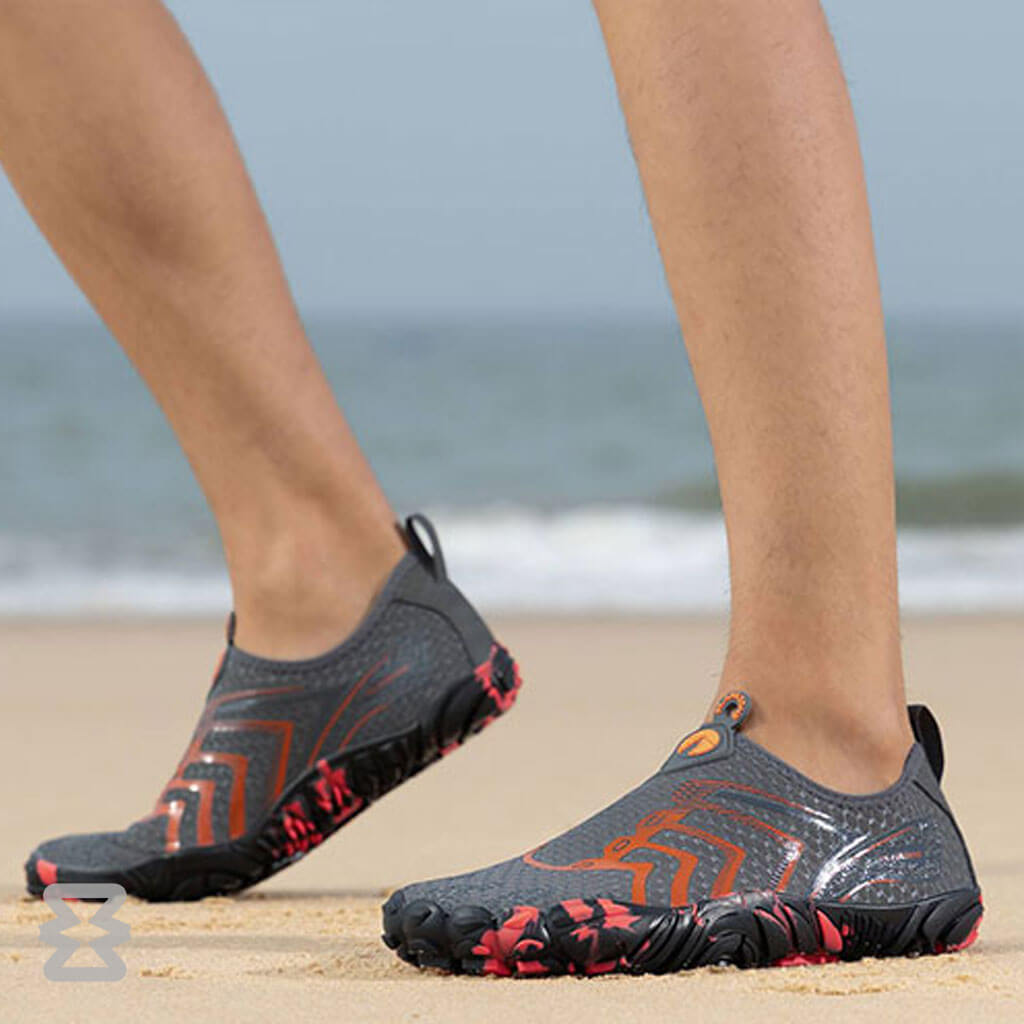 کفش آبی مردانه Plankzone مدل Reghez رنگ مشکی نارنجی