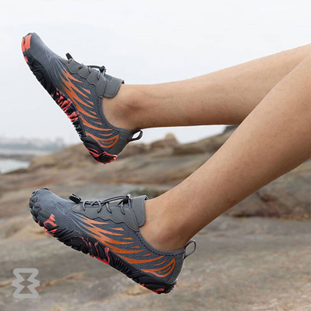 کفش آبی مردانه Plankzone مدل Deep Ocean رنگ طوسی نارنجی