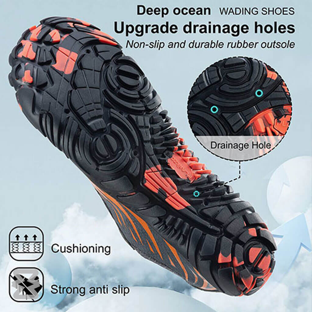 کفش آبی مردانه Plankzone مدل Deep Ocean رنگ طوسی نارنجی