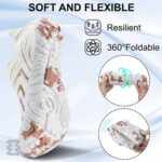 کفش آبی زنانه Plankzone مدل Reghez رنگ سفید قهوه ای