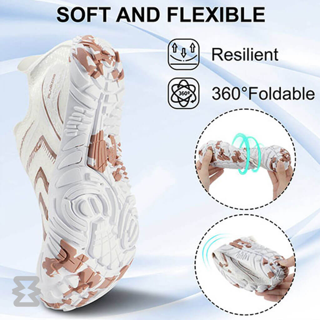 کفش آبی زنانه Plankzone مدل Reghez رنگ سفید قهوه ای