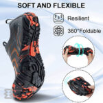 کفش آبی مردانه Plankzone مدل Reghez رنگ مشکی نارنجی