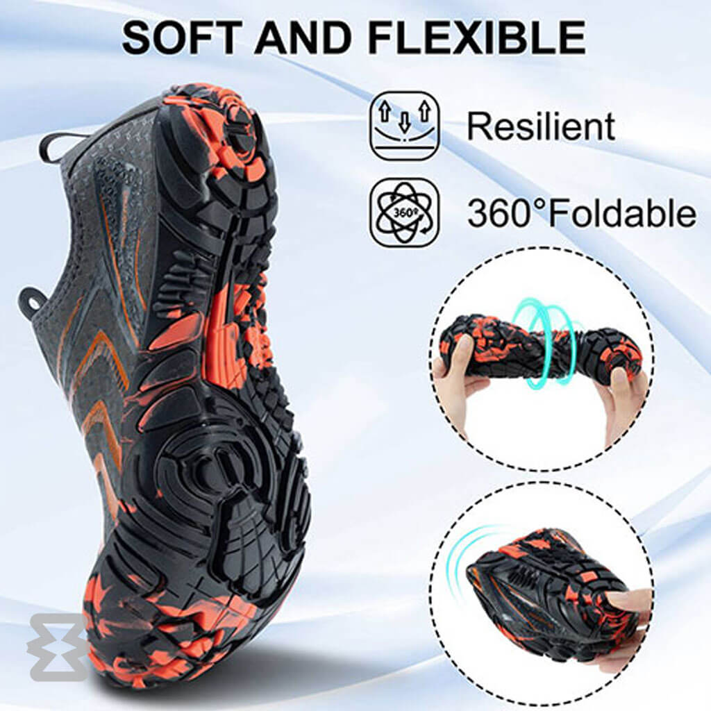 کفش آبی مردانه Plankzone مدل Reghez رنگ مشکی نارنجی