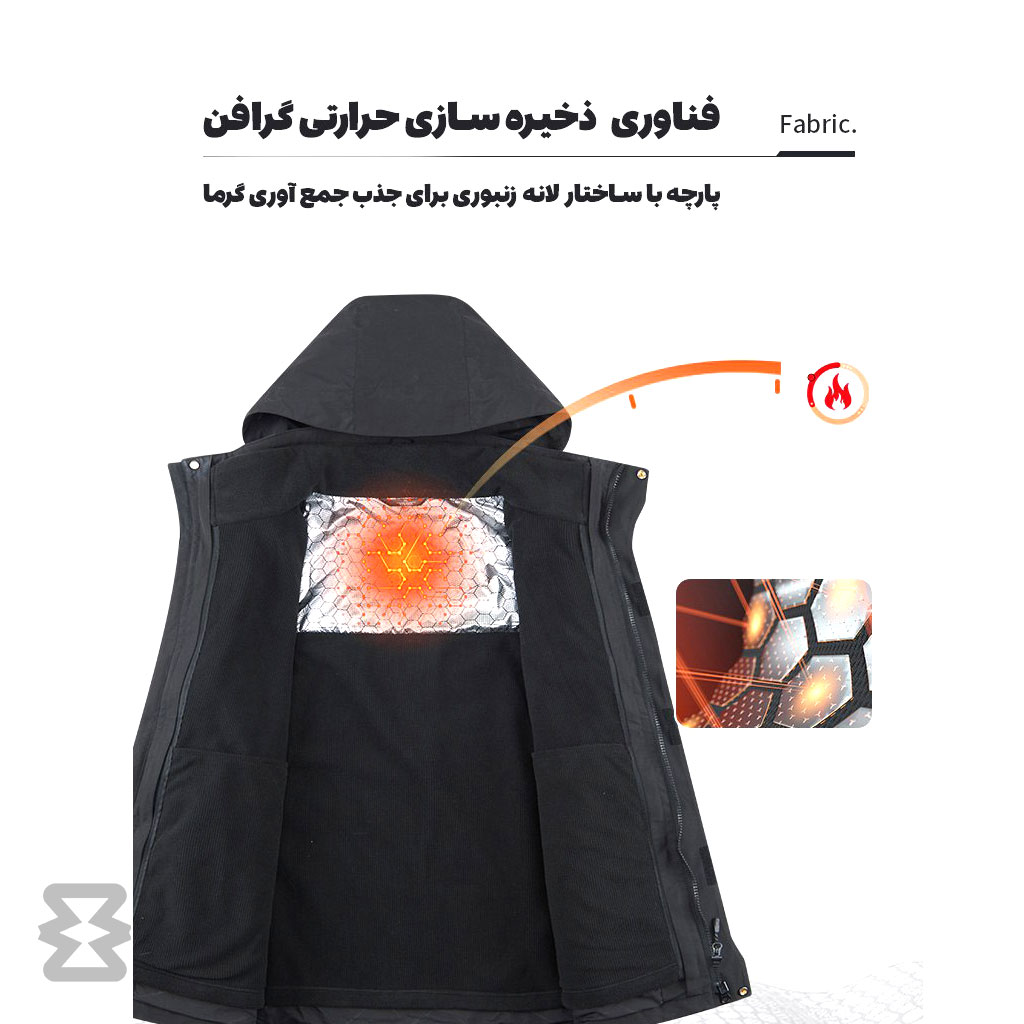 کاپشن دو پوش پلار مردانه اسنوهاک کد 79817