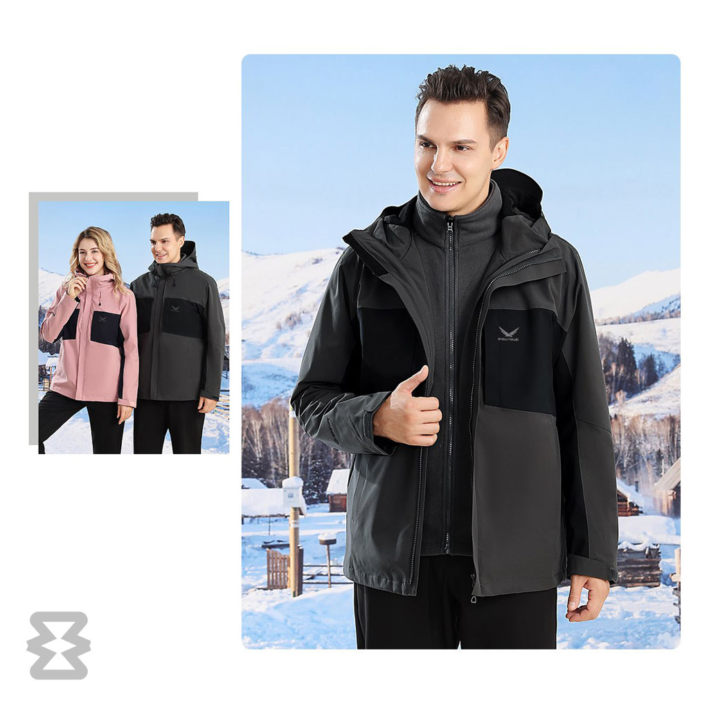 کاپشن دوپوش پلار مردانه اسنوهاک کد 68991