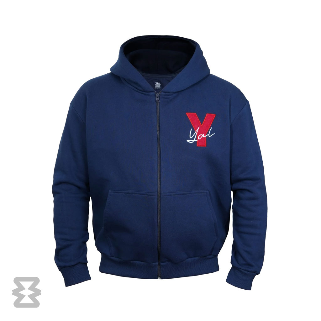 هودی یل مدل زیپ دار سرمه ای