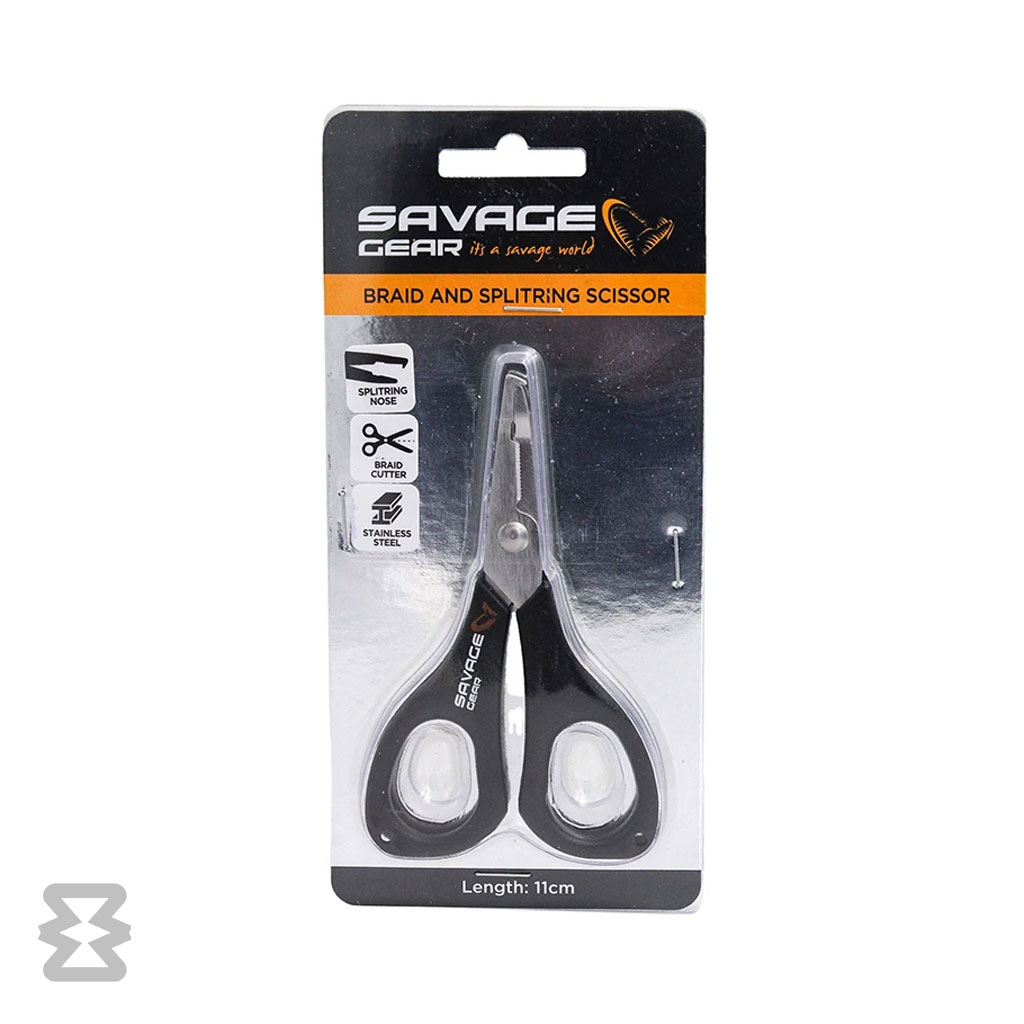 قیچی ماهیگیری Savage Gear مدل Braid and Splitring Scissors 11cm