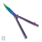 چاقوی پروانه ای هفت رنگ سایز بزرگ 005 butterfly knife
