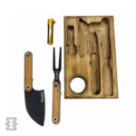 ست طبیعت گردی بیچاق ۵ تکه با فندک و تخته گوشت