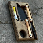 ست طبیعت گردی بیچاق ۵ تکه با فندک و تخته گوشت